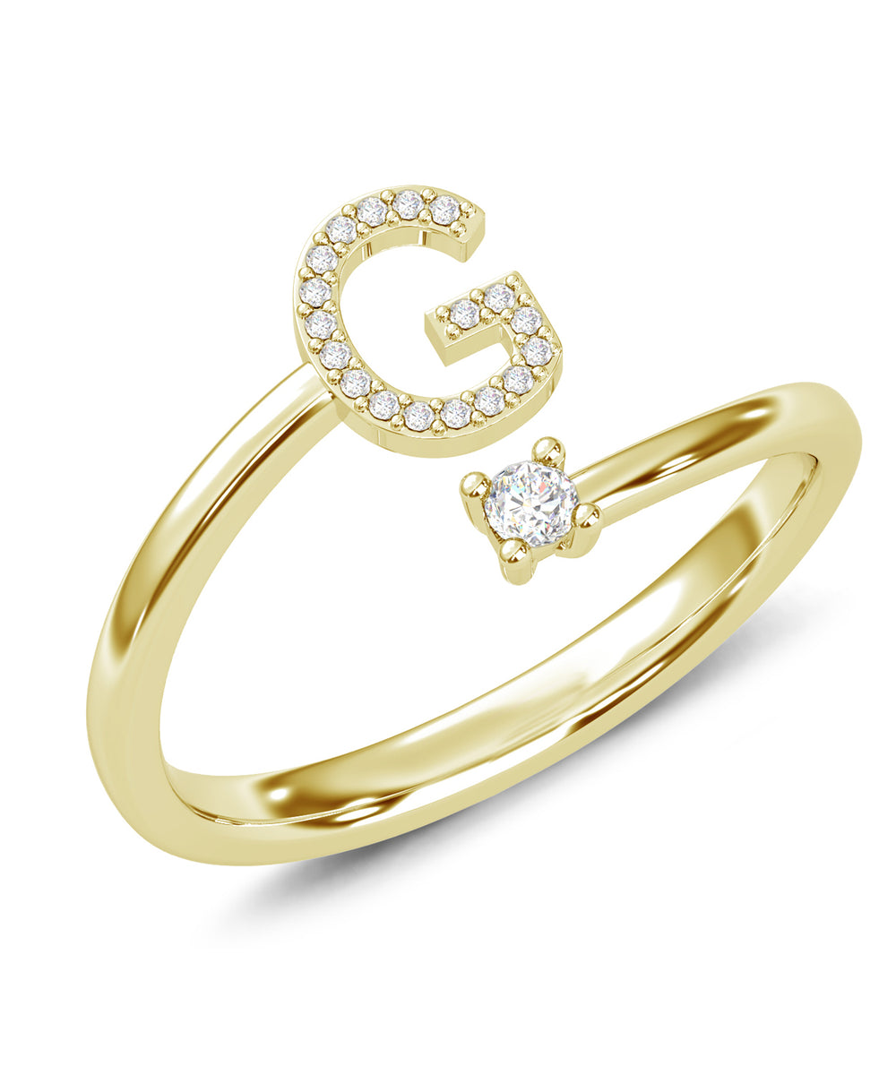 ESEMCO Diamond Gold Initial Ring – Bloomgem