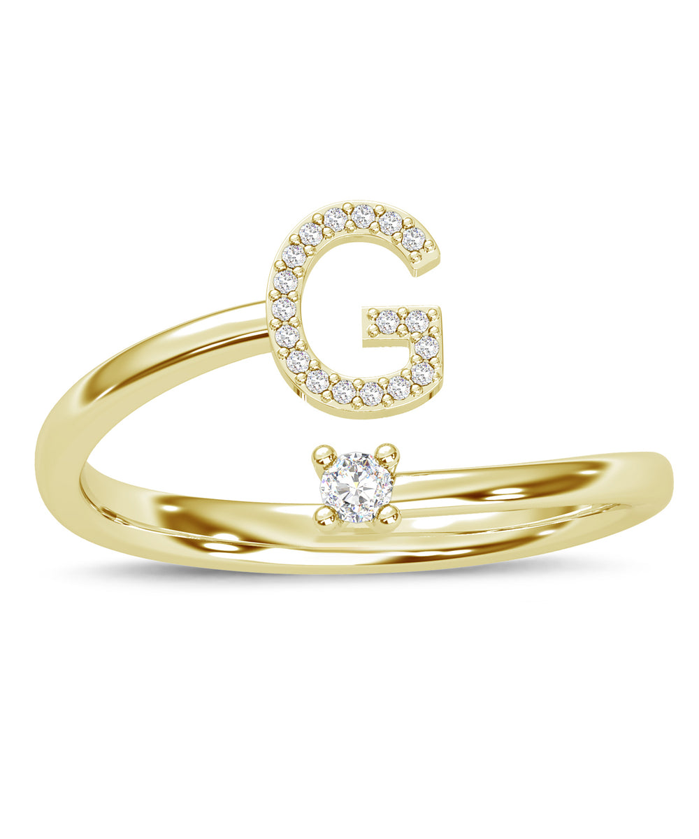 ESEMCO Diamond Gold Initial Ring – Bloomgem